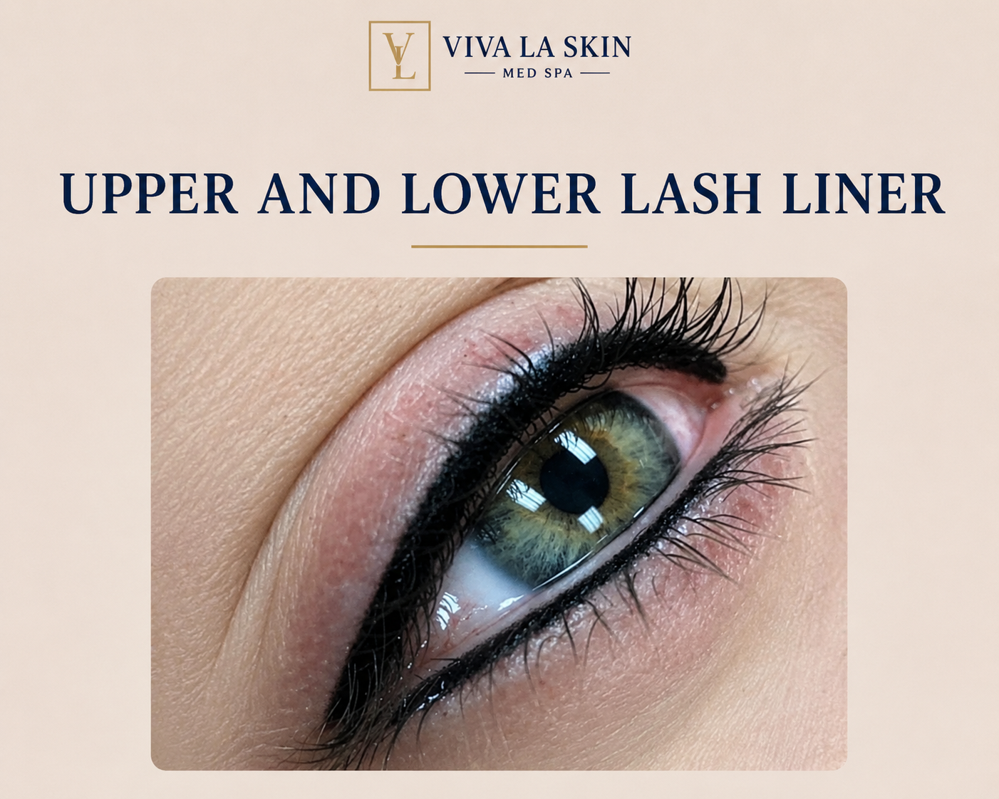 Upper and Lower Lash Liner before and after result at Viva La Skin Med Spa in Myrtle Beach